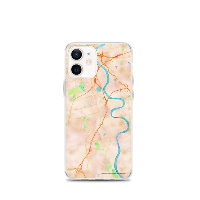 Custom iPhone 12 mini Wethersfield Connecticut Map Phone Case in Watercolor