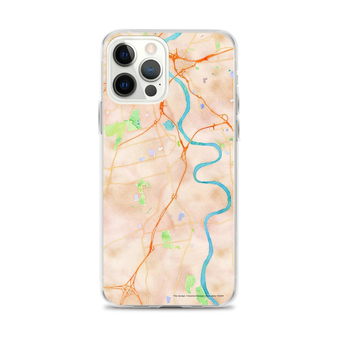 Custom iPhone 12 Pro Max Wethersfield Connecticut Map Phone Case in Watercolor
