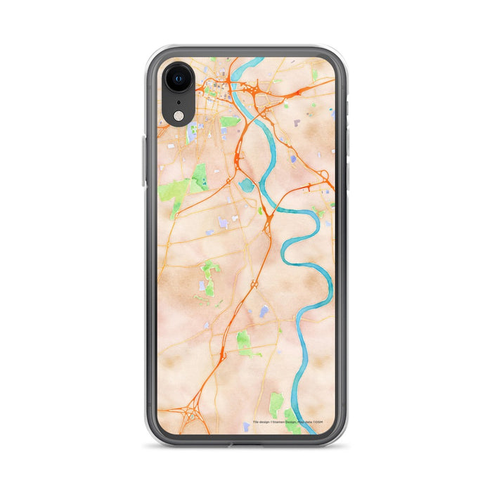 Custom iPhone XR Wethersfield Connecticut Map Phone Case in Watercolor