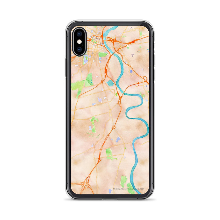 Custom iPhone XS Max Wethersfield Connecticut Map Phone Case in Watercolor