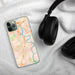 Custom Wethersfield Connecticut Map Phone Case in Watercolor on Table with Black Headphones