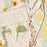 Wethersfield Connecticut Map Print in Woodblock Style Zoomed In Close Up Showing Details