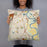 Person holding 18x18 Custom Wethersfield Connecticut Map Throw Pillow in Woodblock