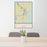 24x36 Wetumpka Alabama Map Print Portrait Orientation in Woodblock Style Behind 2 Chairs Table and Potted Plant