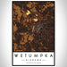 Wetumpka Alabama Map Print Portrait Orientation in Ember Style With Shaded Background