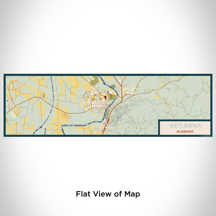 Flat View of Map Custom Wetumpka Alabama Map Enamel Mug in Woodblock