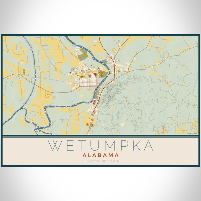 Wetumpka - Alabama Map Print in Woodblock โ JACE Maps