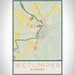 Wetumpka Alabama Map Print Portrait Orientation in Woodblock Style With Shaded Background