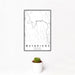 12x18 Weybridge Vermont Map Print Portrait Orientation in Classic Style With Small Cactus Plant in White Planter