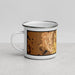 Left View Custom Weybridge Vermont Map Enamel Mug in Ember