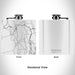 Rendered View of Weybridge Vermont Map Engraving on 6oz Stainless Steel Flask in White