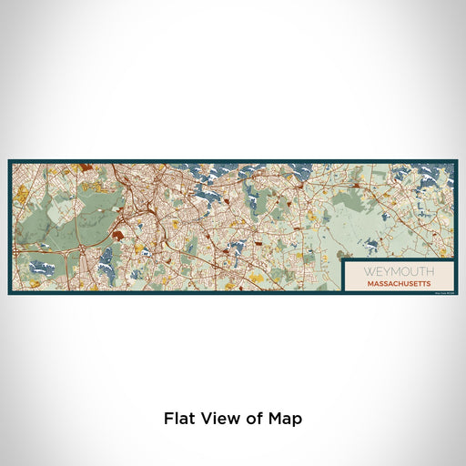 Flat View of Map Custom Weymouth Massachusetts Map Enamel Mug in Woodblock