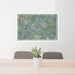 24x36 Wharton Texas Map Print Lanscape Orientation in Afternoon Style Behind 2 Chairs Table and Potted Plant