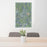 24x36 Wharton Texas Map Print Portrait Orientation in Afternoon Style Behind 2 Chairs Table and Potted Plant
