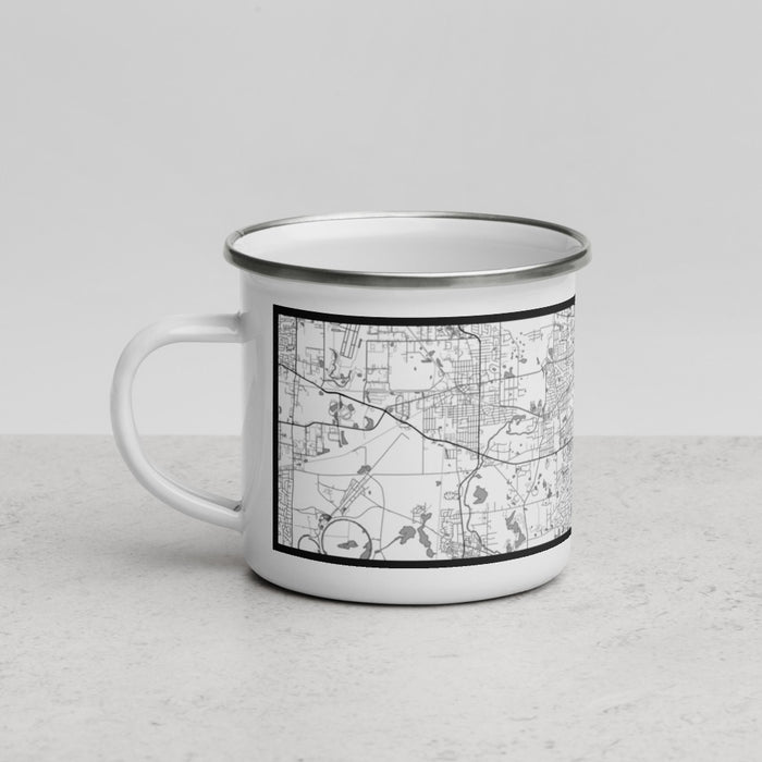 Left View Custom Wheaton Illinois Map Enamel Mug in Classic