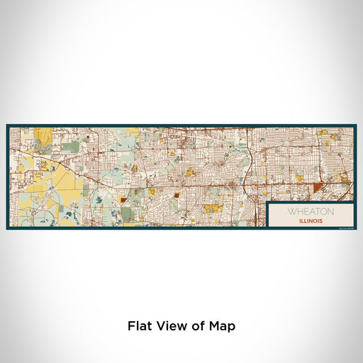 Flat View of Map Custom Wheaton Illinois Map Enamel Mug in Woodblock