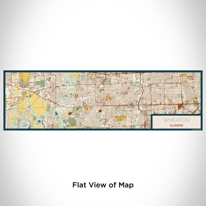 Flat View of Map Custom Wheaton Illinois Map Enamel Mug in Woodblock