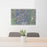24x36 Wheeler Peak New Mexico Map Print Lanscape Orientation in Afternoon Style Behind 2 Chairs Table and Potted Plant