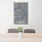 24x36 Wheeler Peak New Mexico Map Print Portrait Orientation in Afternoon Style Behind 2 Chairs Table and Potted Plant