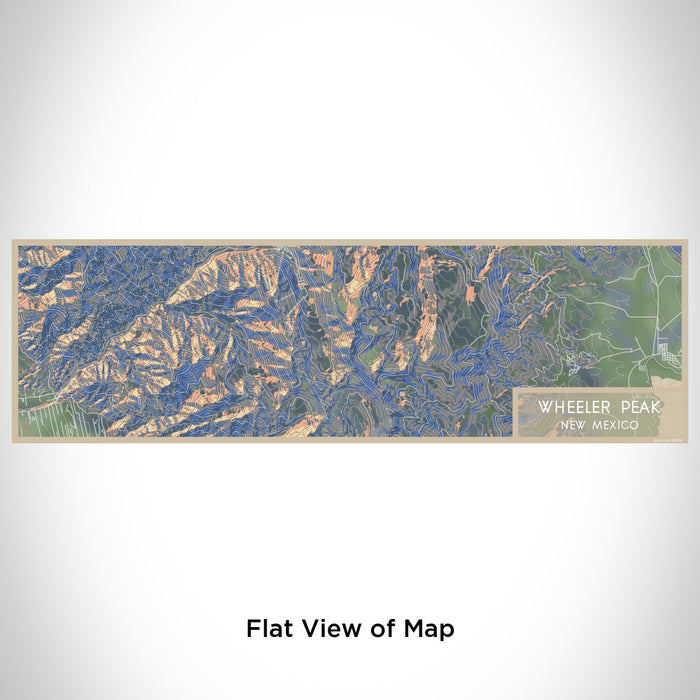 Flat View of Map Custom Wheeler Peak New Mexico Map Enamel Mug in Afternoon