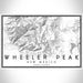 Wheeler Peak New Mexico Map Print Landscape Orientation in Classic Style With Shaded Background