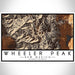 Wheeler Peak New Mexico Map Print Landscape Orientation in Ember Style With Shaded Background