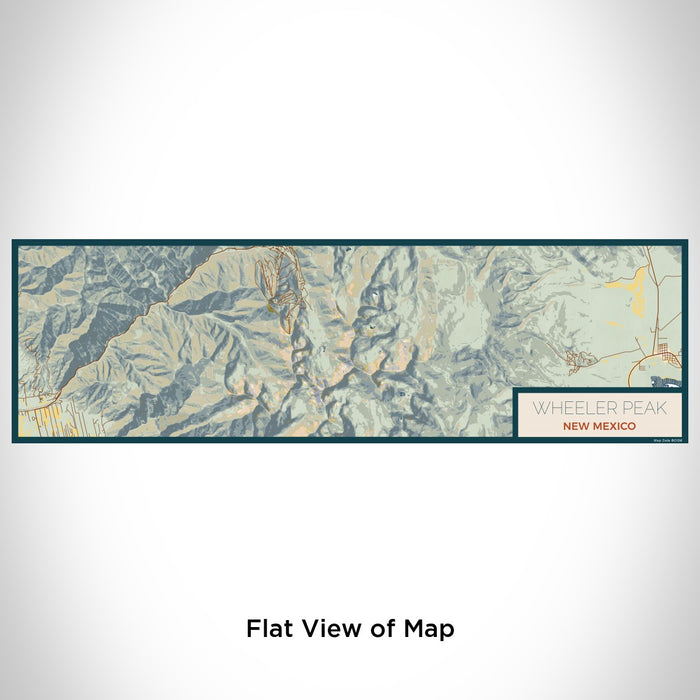 Flat View of Map Custom Wheeler Peak New Mexico Map Enamel Mug in Woodblock