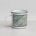 Left View Custom Wheeler Peak New Mexico Map Enamel Mug in Woodblock