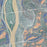 Wheeling West Virginia Map Print in Afternoon Style Zoomed In Close Up Showing Details