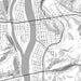 Wheeling West Virginia Map Print in Classic Style Zoomed In Close Up Showing Details