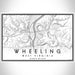 Wheeling West Virginia Map Print Landscape Orientation in Classic Style With Shaded Background