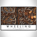 Wheeling West Virginia Map Print Landscape Orientation in Ember Style With Shaded Background
