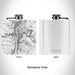 Rendered View of Wheeling West Virginia Map Engraving on 6oz Stainless Steel Flask in White
