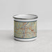 Front View Custom Wheeling West Virginia Map Enamel Mug in Woodblock