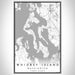 Whidbey Island Washington Map Print Portrait Orientation in Classic Style With Shaded Background