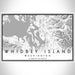 Whidbey Island Washington Map Print Landscape Orientation in Classic Style With Shaded Background