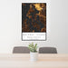 24x36 Whidbey Island Washington Map Print Portrait Orientation in Ember Style Behind 2 Chairs Table and Potted Plant