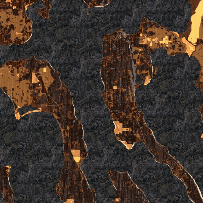 Whidbey Island Washington Map Print in Ember Style Zoomed In Close Up Showing Details