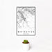 12x18 Whitefish Montana Map Print Portrait Orientation in Classic Style With Small Cactus Plant in White Planter