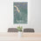 24x36 WHITEFISH Montana Map Print Portrait Orientation in Afternoon Style Behind 2 Chairs Table and Potted Plant