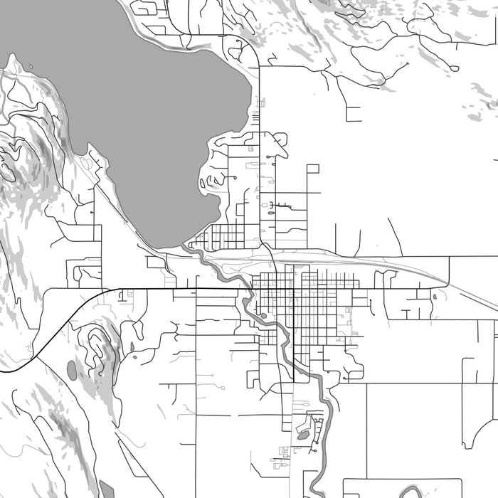 Whitefish Montana Map Print in Classic Style Zoomed In Close Up Showing Details