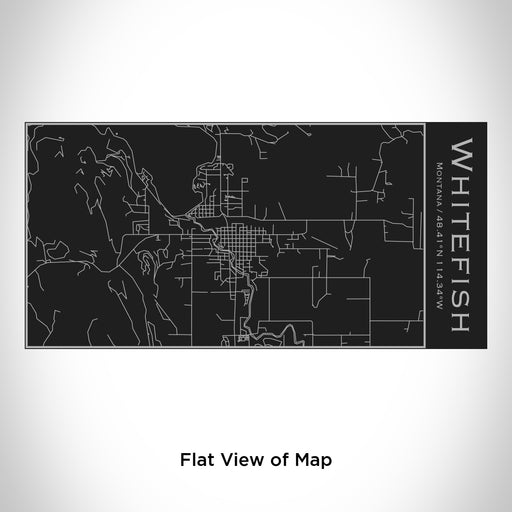Rendered View of Whitefish Montana Map Engraving on 17oz Stainless Steel Insulated Cola Bottle in Black