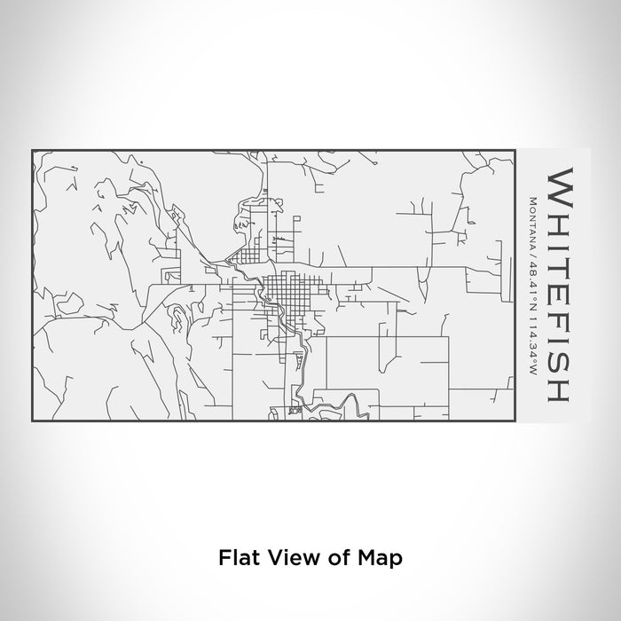 Rendered View of Whitefish Montana Map Engraving on 17oz Stainless Steel Insulated Cola Bottle in White