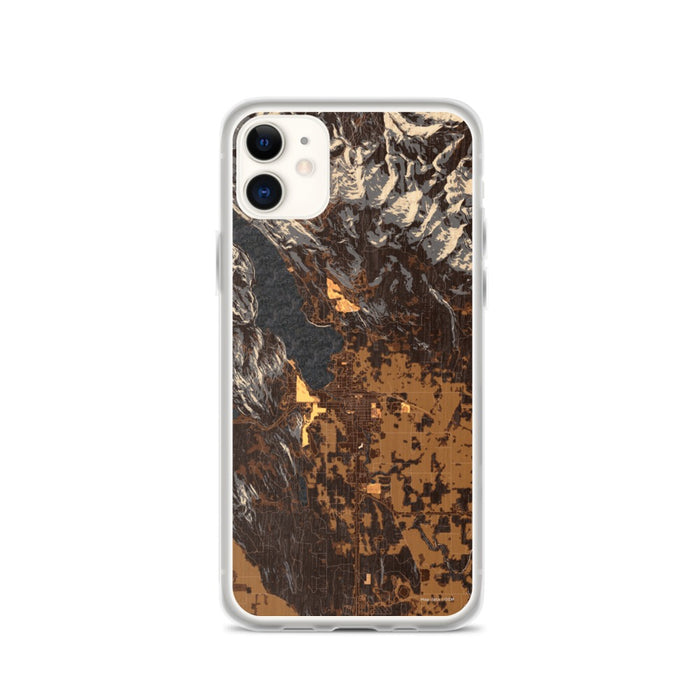 Custom iPhone 11 Whitefish Montana Map Phone Case in Ember
