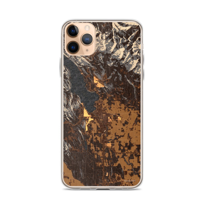 Custom iPhone 11 Pro Max Whitefish Montana Map Phone Case in Ember