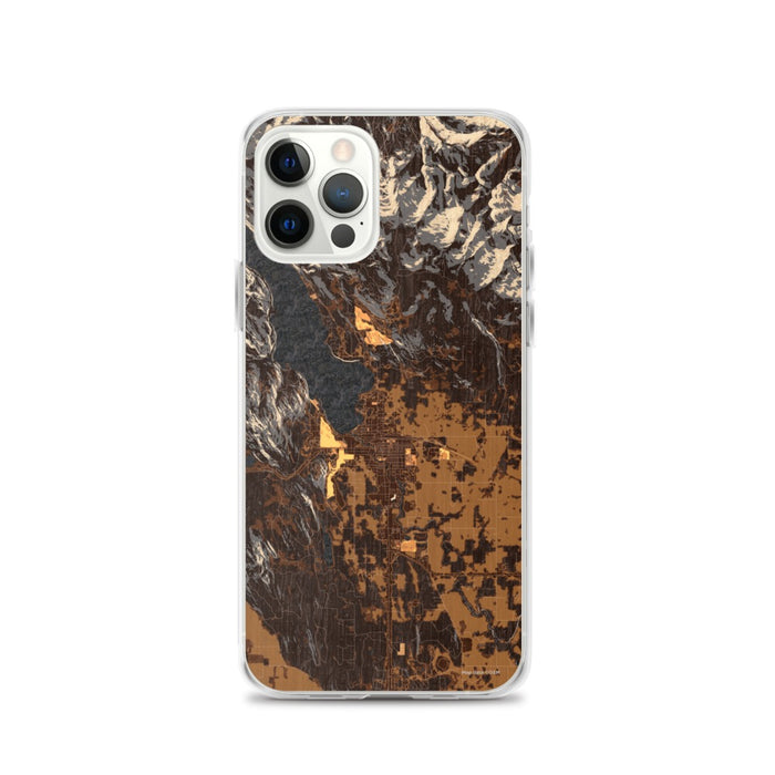 Custom iPhone 12 Pro Whitefish Montana Map Phone Case in Ember