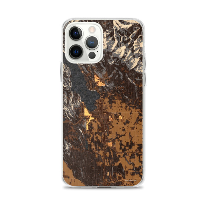 Custom iPhone 12 Pro Max Whitefish Montana Map Phone Case in Ember
