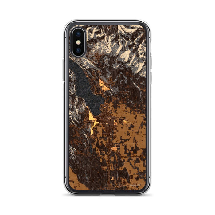 Custom iPhone X/XS Whitefish Montana Map Phone Case in Ember