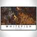 Whitefish Montana Map Print Landscape Orientation in Ember Style With Shaded Background