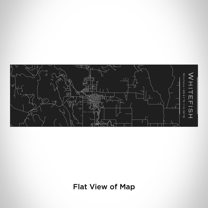 Rendered View of Whitefish Montana Map Engraving on 10oz Stainless Steel Insulated Cup with Sliding Lid in Black